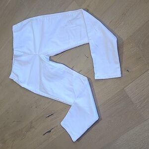 Soft Surroundings Pants Women's Small White Pull On Straight Leg Stretch Denim